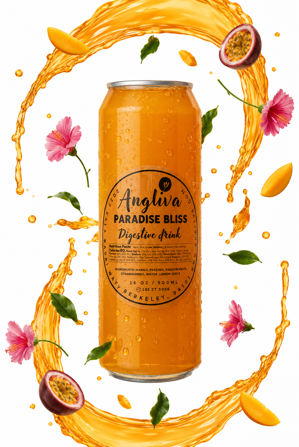 Paradise Bliss 16oz – Tropical Digestive Drink